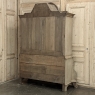 18th Century Dutch Baroque Stripped Oak Linen Press