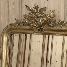19th Century French Louis XVI Giltwood Mirror with Lovebirds