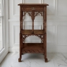 19th Century French Walnut Gothic Pedestal ~ Etagere End Table