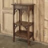 19th Century French Walnut Gothic Pedestal ~ Etagere End Table
