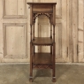 19th Century French Walnut Gothic Pedestal ~ Etagere End Table