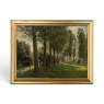 Antique Belgian Oil on Canvas Painting “Cows Grazing” by Xavier Wurth (1869-1933)
