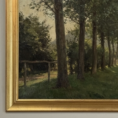 Antique Belgian Oil on Canvas Painting “Cows Grazing” by Xavier Wurth (1869-1933)