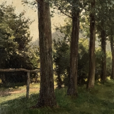 Antique Belgian Oil on Canvas Painting “Cows Grazing” by Xavier Wurth (1869-1933)