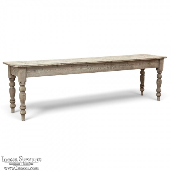 19th Century Stripped English Pine Dining Table
