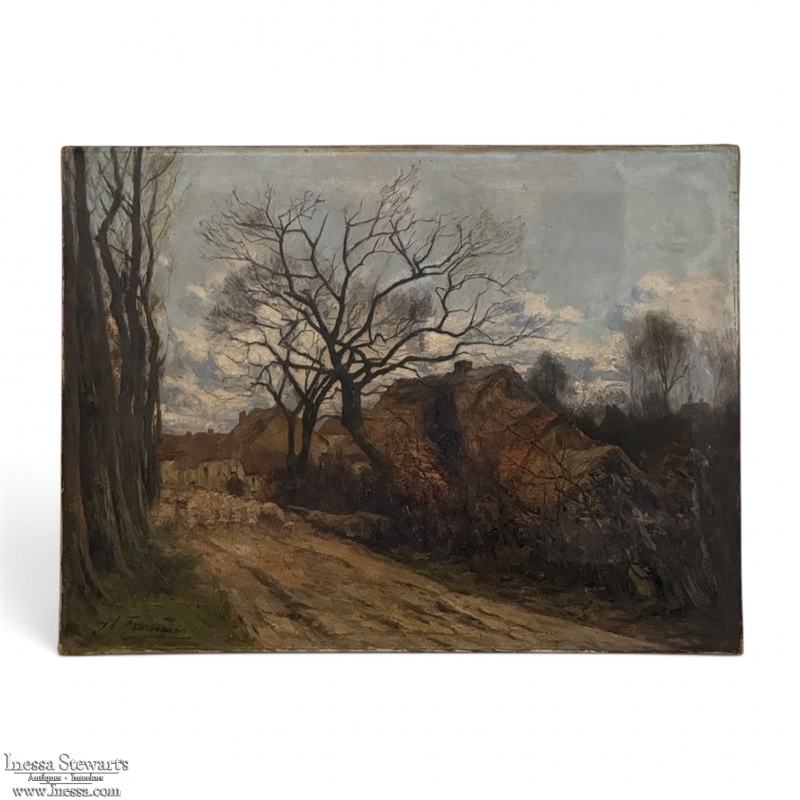 Late 19th Century Pastoral Oil Painting Signed J.B. François