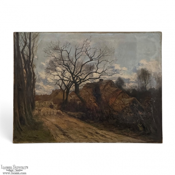 Late 19th Century Pastoral Oil Painting Signed J.B. Fran&ccedil;ois