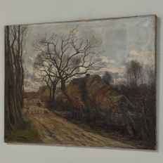 Late 19th Century Pastoral Oil Painting Signed J.B. François