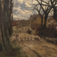 Late 19th Century Pastoral Oil Painting Signed J.B. François