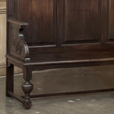 19th Century English Renaissance Revival Oak Hall Bench