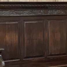 19th Century English Renaissance Revival Oak Hall Bench