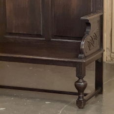 19th Century English Renaissance Revival Oak Hall Bench
