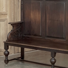 19th Century English Renaissance Revival Oak Hall Bench