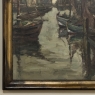 Antique Framed Oil Painting on Canvas by A. Sengier (1886-1964) 'Sailboats at the Quay'