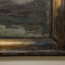 Antique Framed Oil Painting on Canvas by A. Sengier (1886-1964) 'Sailboats at the Quay'