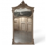 19th Century Country French Louis XV Stripped Oak Trumeau Mirror