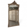19th Century Country French Louis XV Stripped Oak Trumeau Mirror