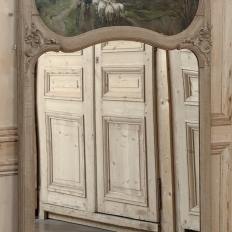 19th Century Country French Louis XV Stripped Oak Trumeau Mirror