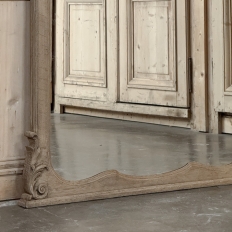 19th Century Country French Louis XV Stripped Oak Trumeau Mirror