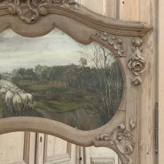 19th Century Country French Louis XV Stripped Oak Trumeau Mirror