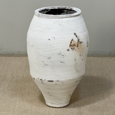 19th Century Greek Whitewashed Terracotta Olive Jar