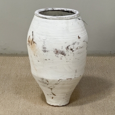 19th Century Greek Whitewashed Terracotta Olive Jar