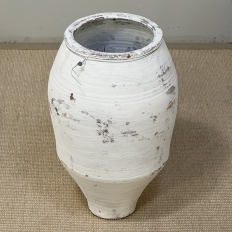 19th Century Greek Whitewashed Terracotta Olive Jar