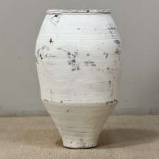 19th Century Greek Whitewashed Terracotta Olive Jar