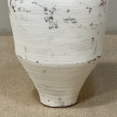 19th Century Greek Whitewashed Terracotta Olive Jar