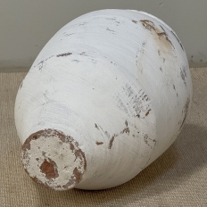 19th Century Greek Whitewashed Terracotta Olive Jar