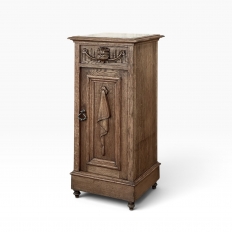 Rustic Antique Neoclassical Marble Top Nightstand ~ Pedestal
