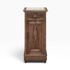 Rustic Antique Neoclassical Marble Top Nightstand ~ Pedestal
