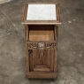 Rustic Antique Neoclassical Marble Top Nightstand ~ Pedestal