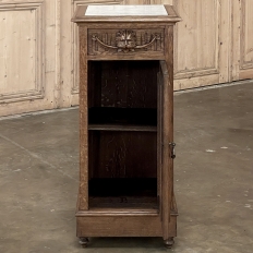 Rustic Antique Neoclassical Marble Top Nightstand ~ Pedestal