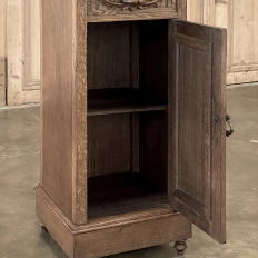 Rustic Antique Neoclassical Marble Top Nightstand ~ Pedestal