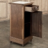 Rustic Antique Neoclassical Marble Top Nightstand ~ Pedestal