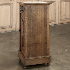 Rustic Antique Neoclassical Marble Top Nightstand ~ Pedestal