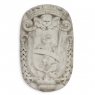 17th Century French Carrara Marble Heraldic Lion Crest with Cherub