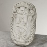 17th Century French Carrara Marble Heraldic Lion Crest with Cherub