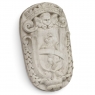 17th Century French Carrara Marble Heraldic Lion Crest with Cherub