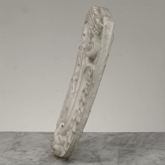 17th Century French Carrara Marble Heraldic Lion Crest with Cherub