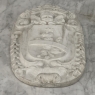 17th Century French Carrara Marble Heraldic Lion Crest with Cherub