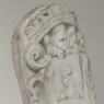 17th Century French Carrara Marble Heraldic Lion Crest with Cherub