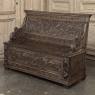 19th Century French Renaissance Revival Oak Trunk ~ Hall Bench