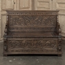 19th Century French Renaissance Revival Oak Trunk ~ Hall Bench