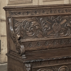 19th Century French Renaissance Revival Oak Trunk ~ Hall Bench