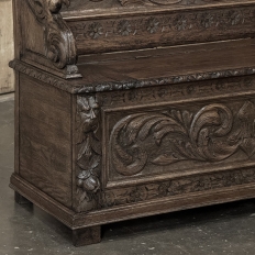 19th Century French Renaissance Revival Oak Trunk ~ Hall Bench