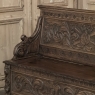 19th Century French Renaissance Revival Oak Trunk ~ Hall Bench
