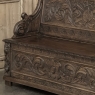 19th Century French Renaissance Revival Oak Trunk ~ Hall Bench