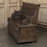 19th Century French Renaissance Revival Oak Trunk ~ Hall Bench